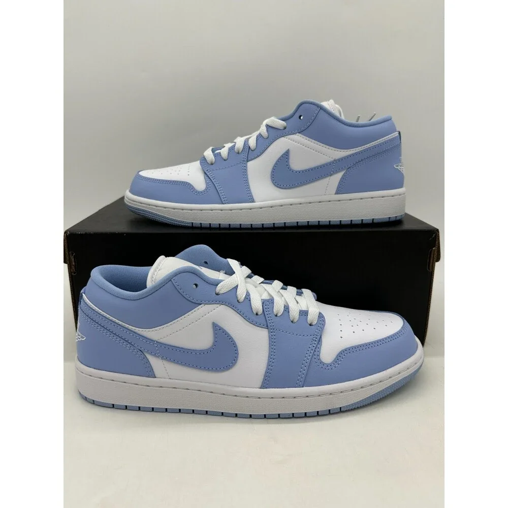 Air Jordan 1 Low Women's size 11 Mens size 9.5 White Light Blue Shoes DC0774 142